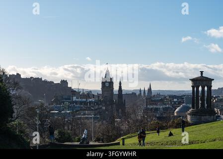 Der Blick nach Westen über das Zentrum von Edinburgh vom Calton Hill Stockfoto