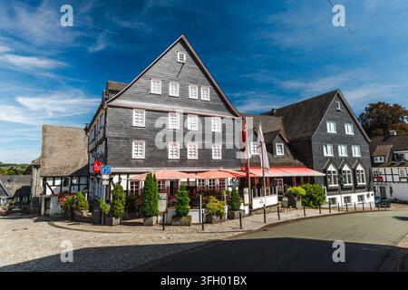 Historische Fachwerkstraße in Freudenberg, Deutschland Stockfoto