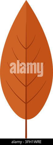 Lebendige orangefarbene Herbstblatt-Illustration für Thanksgiving-Saison-Design und Herbstgrafik isoliert auf reinem Weiß Stock Vektor