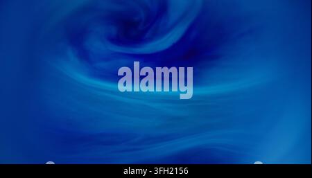 Unscharf gezeichnete Farbflüssigkeit. Farbmarmerflüssigkeit. Blaue lebendige Textur glänzender Pigmentwirbel Acrylkunstfluss schwebend auf abstraktem Hintergrund. Stockfoto