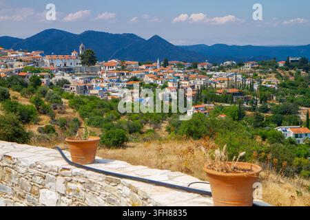 Pano Lefkara traditionelles Dorf in Zypern. Allgemeine Ansicht des Dorfes Stockfoto