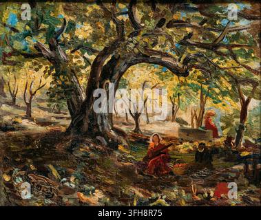 Kartli-Garten von Mose Toidze, Öl auf Leinwand, georgische Landschaftsmalerei Stockfoto