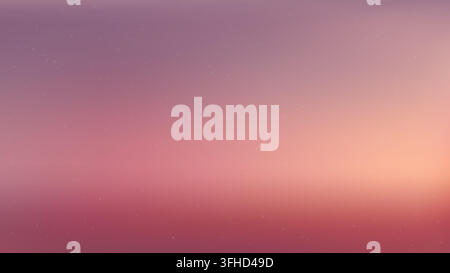 Warmer rosa Himmelgradient als Hintergrund mit körniger Pastelltextur und subtiler Störung, der sanfte Übergänge zwischen gedämpften Lila- und Rottönen mit einem weichen Stock Vektor