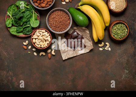 Lebensmittel, die Magnesium enthalten Stockfoto