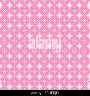 Rosa geometrisches Batik-inspiriertes nahtloses Muster mit ornamentalem Motiv Stock Vektor