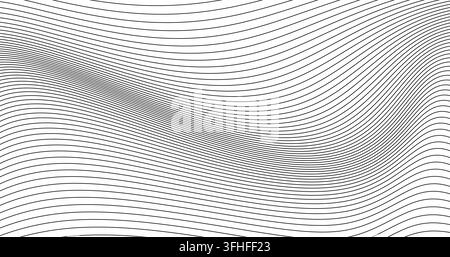abstrakte Parallelwellen-Linien-Textur auf leerem weißem Hintergrund Stock Vektor