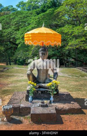 Buddha-Statue auf der Terrasse des Leprakönigs in Angkor, Siem Reap, Kambodscha Stockfoto