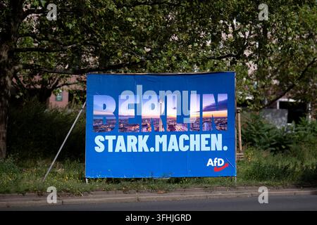 AfD Wahlplakat Berlin DEU, Deutschland, Germany, Berlin, 14.09.2026 Wahlplakat der AfD Alternative fuer Deutschland mit Slogan Berliner stark machen fuer die Abgeordnetenhauswahl am 20. September 2026 in Berlin Deutschland en: Wahlplakat der AfD Alternative für Deutschland mit dem Slogan Berliner stark machen für die Abgeordnetenhauswahl am 20. September 2026 in Berlin Deutschland *** AfD Wahlplakat Berlin DEU, Deutschland, Berlin, 14. September 2026 Wahlplakat der AfD Alternative für Deutschland mit dem Slogan Berliner stark machen für die Berliner Abgeordnetenkammerwahl am 20. September 2026 in Berlin Deutschland Stockfoto