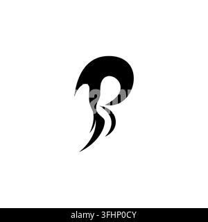 Buchstabe B Horn Einfaches Logo-Design Stock Vektor