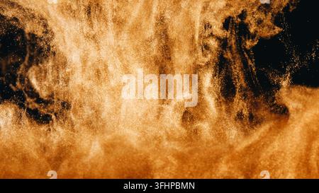 Tinte in Wasser. Farbe golden glitter Farbe reagieren in Wasser abstrakte Wolkenformationen. Stockfoto