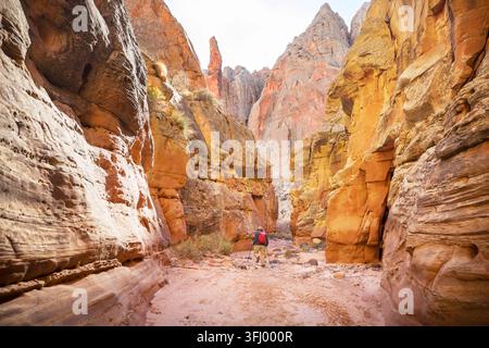 Wandern Sie im Capitol Reef National Park, Utah Stockfoto