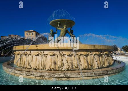 Malta - Valletta, Tritonbrunnen Stockfoto