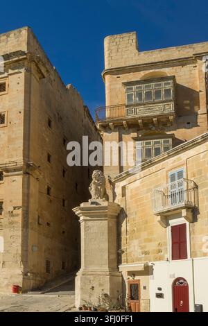 Malta - Valletta, Löwe von De Vilhena Stockfoto