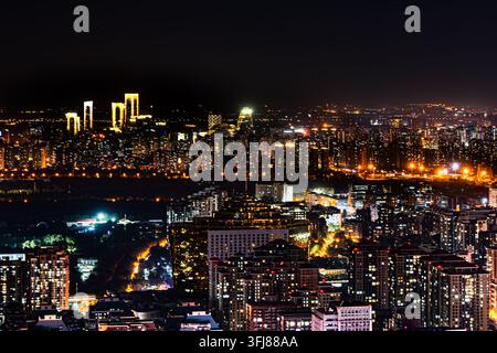 Horizontale panoramische Stadtansicht Stockfoto