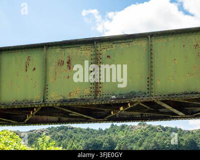Nahaufnahme von Strukturteilen auf der Shikijigawa-Eisenbahnbrücke in Otojo, Iwata, Shizuoka, Japan, am 17. September 2026 Stockfoto
