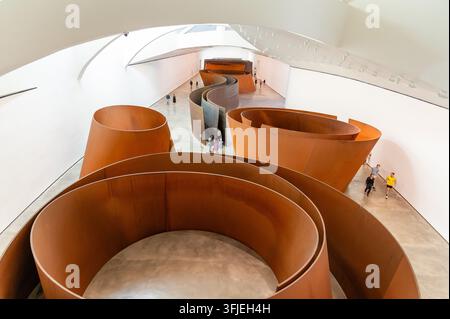 Die Sache der Zeit, Kunstinstallation im Guggenheim-Museum Bilbao, Spanien Stockfoto