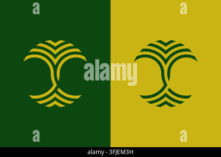 Minimalistisches geometrisches Waldbaum-Logo-Symbol für Outdoor-Abenteuer-Branding-Design Stock Vektor