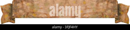 Aquarell-vintage-Bronzeband. Handgemalte Banner isoliert auf weißem Hintergrund. Stockfoto