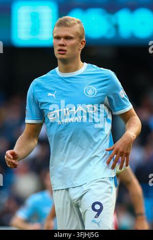 Etihad-Stadion, Manchester, UK. 20. Sep., 2026. Premier-League-Fußball, Manchester City gegen Sunderland; Erling Haaland von Manchester City Credit: Action Plus Sports/Alamy Live News Stockfoto