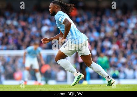 Etihad Stadium, Manchester, UK. 20. Sep, 2026. Premier-League-Fußball, Manchester City gegen Sunderland; Antoine Semenyo von Manchester City Credit: Action Plus Sports/Alamy Live News Stockfoto