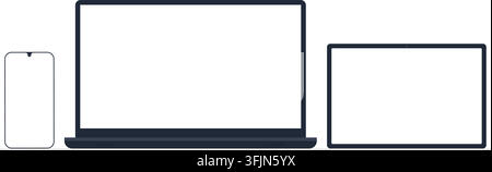Minimalistisches Gerät-Bildschirm-Mockup-Set Stock Vektor