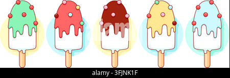 Eislöffel, Popsicleset Stock Vektor