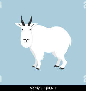 Bergziege. Schneeziege. Vektorillustration Stock Vektor