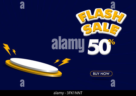 Blitzverkauf Futuristisches 3D-Banner Stock Vektor