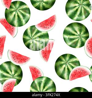Nahtloses Wassermelonenmuster Stockfoto