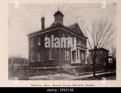 Whittle Hall an der Bishop Payne Divinity School war ein historisches Gebäude in Petersburg, Virginia. Die Institution diente als eine bedeutende episkopale theologische Schule, die sich speziell der Ausbildung afroamerikanischer Theologiestudenten widmete. Stockfoto