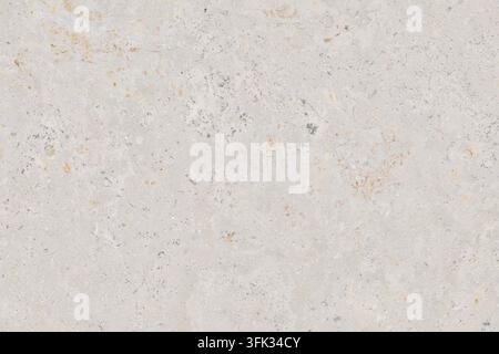 Hintergrundtextur einer glatten beigen Kalksteinoberfläche mit natürlichen porösen Mineralmustern. Abstrakter Baustein Stockfoto