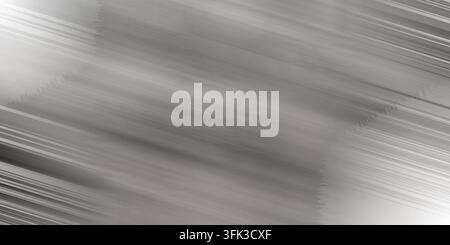Grauer abstrakter Hintergrund mit dynamischen Bewegungslinien und verschwommener Textur. Stockfoto