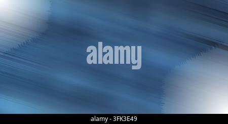 Abstrakter blauer metallischer Texturrückgrund mit diagonalen Bewegungsunschärfenlinien und hellen Ecklichtreflexen. Stockfoto