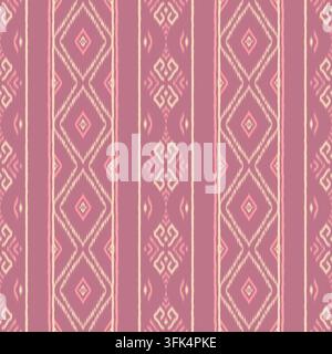 Handgezeichnetes nahtloses Dusty-Rose-Streifenmuster für Vintage-Tapeten-Stoffverpackungsdruck Stockfoto