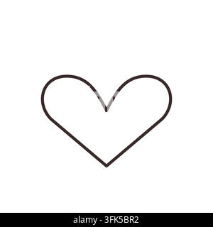 Einziger Herz gezogen in einer durchgehenden Linie, minimalistische moderne Linienkunst für Valentinstag, Hochzeiten und Liebethemen. Vektorillustration, schwarze Linie auf w Stock Vektor
