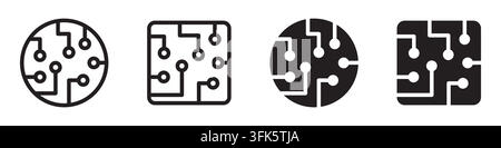 Vektor-Symbol einer Leiterplatte, ideal zur Darstellung von Elektronik, Technologie oder digitalen Komponenten in technikbezogenen Designs Stock Vektor