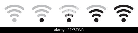 Wi-Fi-Signalstärke-Symbole im modernen minimalistischen Vektorstil Stock Vektor