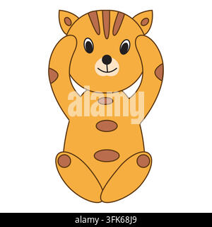 Süßer Tiger-Cartoon mit Streifen. Vektorillustration Stock Vektor
