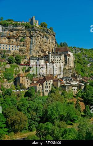 Rocamadour, Bergdorf-Gemeinde im Département Lot im Südwesten Frankreichs. Stockfoto
