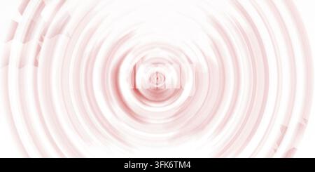 Abstrakter roter Welleneffekt-Hintergrund mit konzentrischen Kreisen und geometrischen Elementen Stockfoto