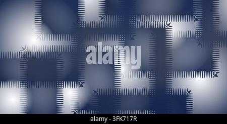 Nahtloser blauer Patchwork-Stepphintergrund-Vektor-Illustration Stockfoto