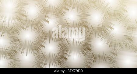Abstrakter Hintergrund mit sich wiederholenden spitzen kreisförmigen Formen in warmen Beige- und Goldtönen, elegantes modernes geometrisches Digitalkunstdesign Stockfoto
