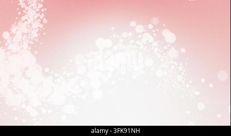 Abstrakter Hintergrund mit weichen Rosatönen und zarten weißen Bokeh-Punkten mit einem sanften strukturierten Glitzereffekt. Stockfoto