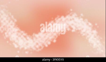 Abstrakter, körniger Pfirsich-Farbverlaufshintergrund mit einem sanft leuchtenden Wellenmuster und einer zarten funkelnden Textur. Stockfoto