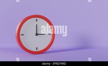 Analoge Uhrensymbol auf rosa Hintergrund Stockfoto