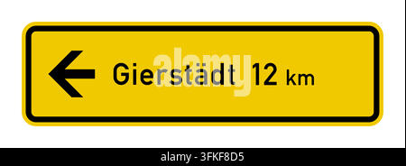 Deutsches Straßenschild 436 (Richtungsschild): Richtungsschild in bebauten Gebieten auf anderen Straßen. Offizielles Verkehrsschild aus der deutschen Straßenverkehrs-Ordnung Stock Vektor