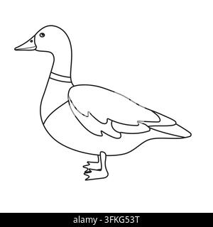 Vektor flache Umrissente Ente isoliert Stock Vektor