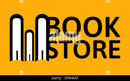 Buchhandelslogo mit minimalistischen Volumina. Moderne Buchhandlung modernes Markenlogo. Vektorillustration Stock Vektor