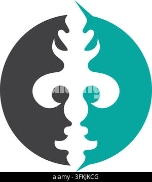 fleur de LIS Symbol Vektorelement Konzept Designvorlage Stock Vektor