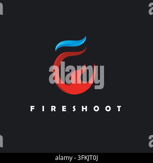 Fire Flame F Letter Concept Design Template Web Stock Vektor